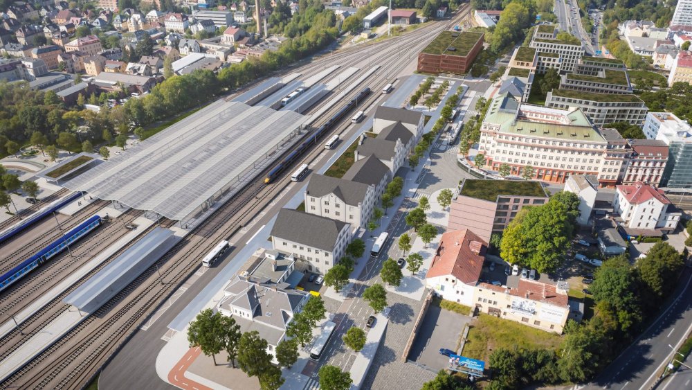 Nový přestupní terminál vlakové a autobusové dopravy v Liberci