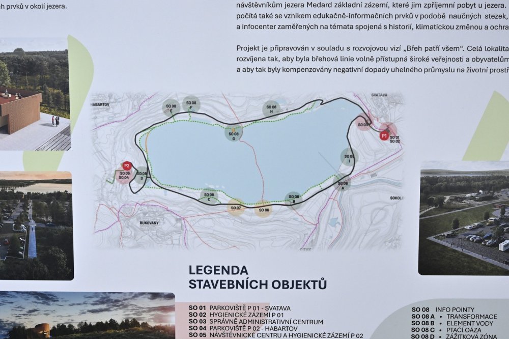 Na Sokolovsku začala stavba stezky kolem jezera Medard za 658 milionů korun