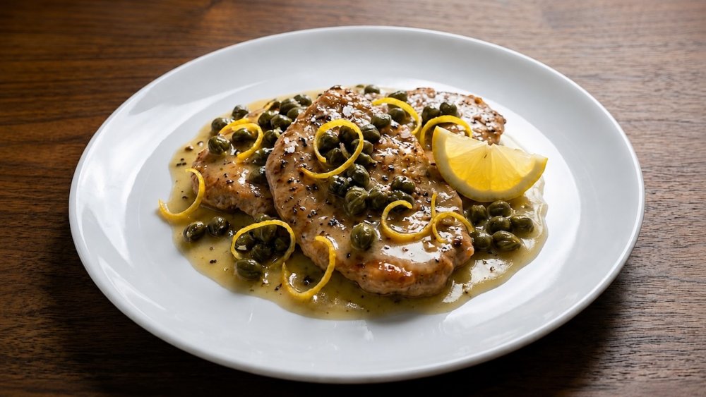 Telecí, které na menu najdete jako desátý pokrm, je naopak jemné, křehké a středomořsky elegantní. Citronová omáčka a kapary mu dodávají nečekanou hravost a intenzitu.