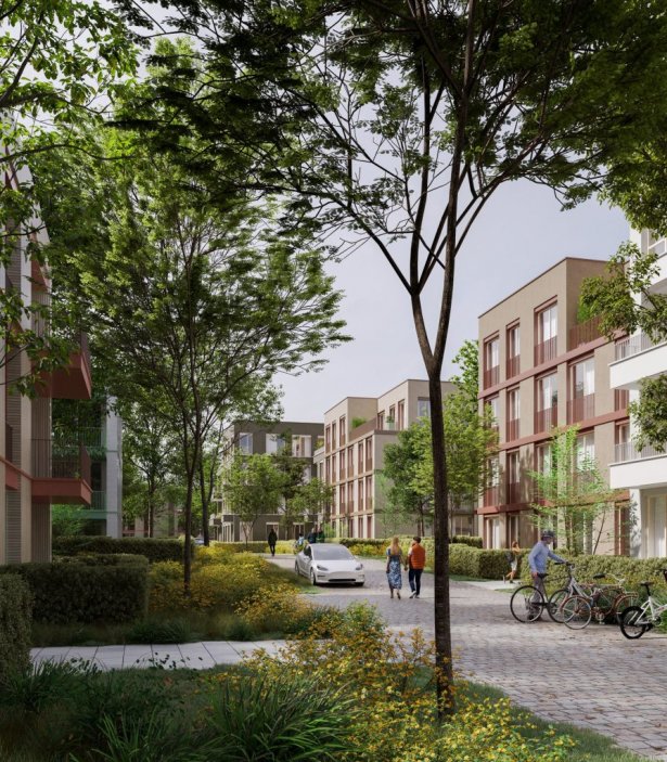 Na západním okraji Olomouce se připravuje rozsáhlá rezidenční výstavba. Projekt Nová Okružní developerské společnosti GEMO počítá s 902 byty v 74 bytových domech