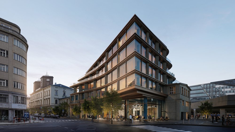 HYBE v Hybernské ulici má být komornější alternativou k sousední Masaryčce. Penta Real Estate do projektu investuje zhruba 1,1 miliardy korun a propojí historickou budovu bývalé pošty s moderní kancelářskou nástavbou. Součástí budou terasy téměř na každém patře, gastronomie i další služby. Projekt má zároveň doplnit postupně vznikající business district kolem Masarykova nádraží a Florence.