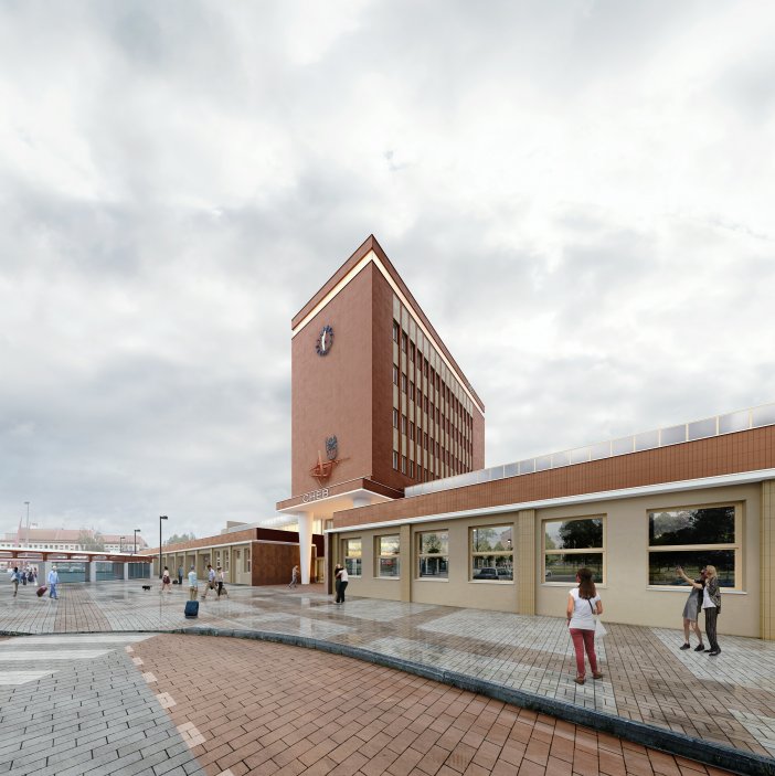 Chebské nádraží čeká proměna za 428 milionů korun. Památkově chráněné budově architekta Josefa Dandy z roku 1962 vrátí ateliér A8000 původní architektonický lesk, obnoví vzácné interiéry i umělecká díla. Největší novinkou bude veřejná vyhlídka v nejvyšším patře nádražní věže, přezdívaná „maják nad Chebem“. Rekonstrukce má být dokončena v roce 2028. Prohlédněte si, jak bude nádraží po obnově vypadat.