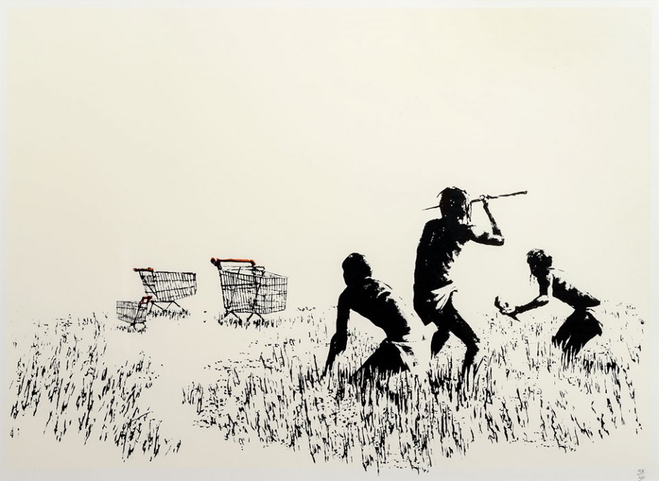 Banksyho obraz Trolleys.