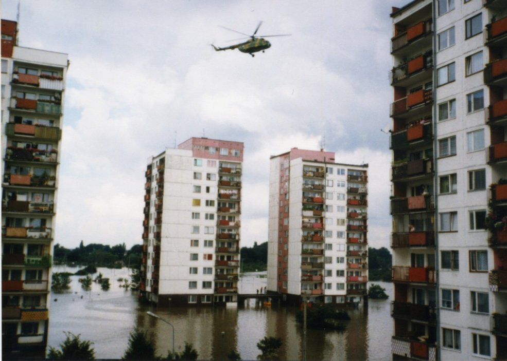 Povodně v červenci 1997 výrazně zasáhly i Polsko, například Wroclaw.