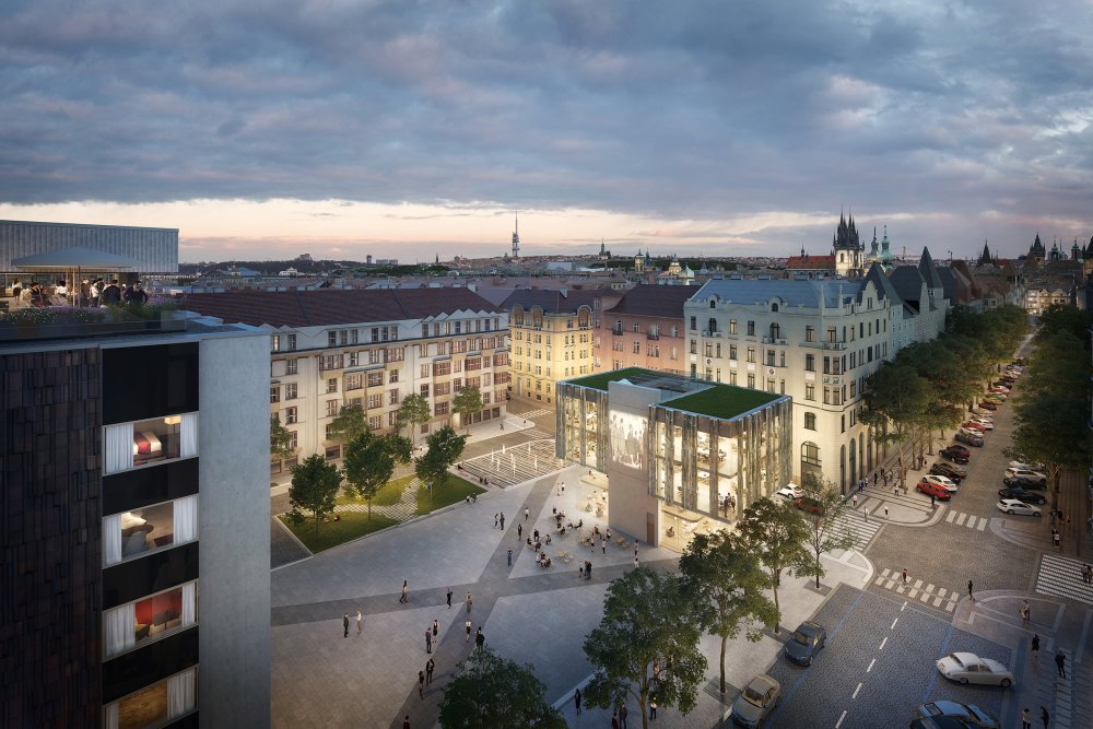 Součástí projektu je kromě rekonstrukce stávajícího hotelu, který bude znovu otevřen jako Fairmont Golden Prague Hotel, a přilehlé budovy i výstavba dvou dalších objektů prodlužujících linii Pařížské třídy až na nábřeží