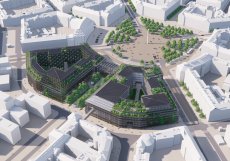 Ptačí pohled na dostavbu 4. kvadrantu, tým 11: MVRDV (NL), zdroj: ONplan