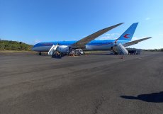 Boeing 787-9 Dreamliner před odletem.