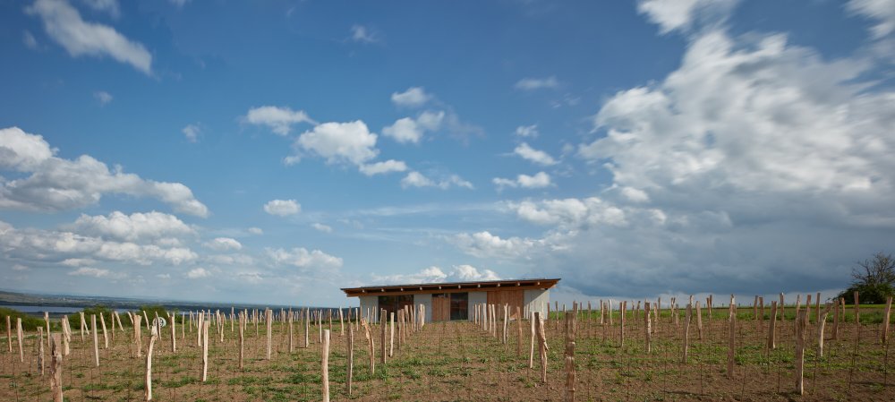 Inspirací byly architektům nejenom okolní vinice, ale i tradiční vesnické stodoly.