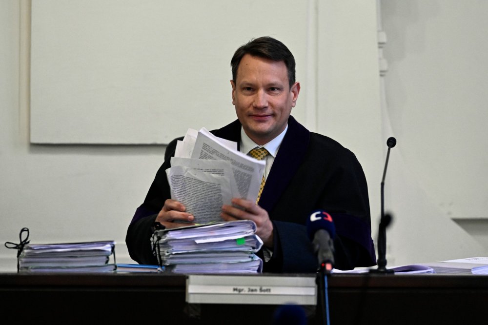 Soudce Jan Šott u Městského soudu v Praze, kde pokračovalo hlavní líčení v případu kolem dotace na stavbu areálu Čapí hnízdo