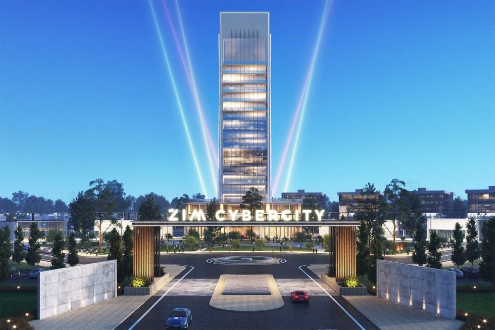 Vstup do nového hlavního města Zimbabwe Mount Hampden zvaného Cyber City