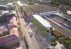 Příměstské a dálkové autobusy v současné době končí jízdu v ulici Na Knížecí a před nádražím Smíchov, návrh je přesouvá do nového terminálu nad nástupišti železniční stanice.
