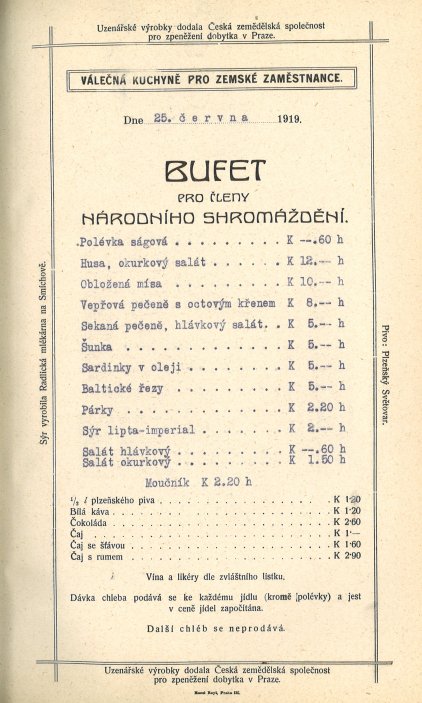 Nabízel vedle polévky studenou kuchyni. A ceny byly lidové.