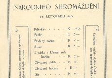 Válečná kuchyně v Thunovském paláci se stala základem prvního stravovacího zařízení pro české poslance – „buffetu Národního shromáždění republiky Československé“.  