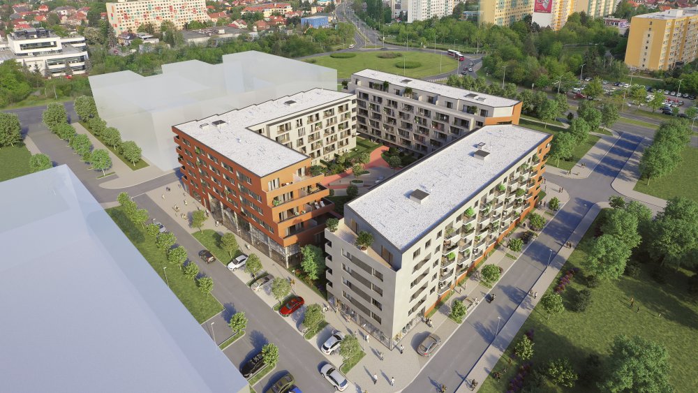 Projekt nájemního bydlení Opatov II na Praze 11 - vizualizace
