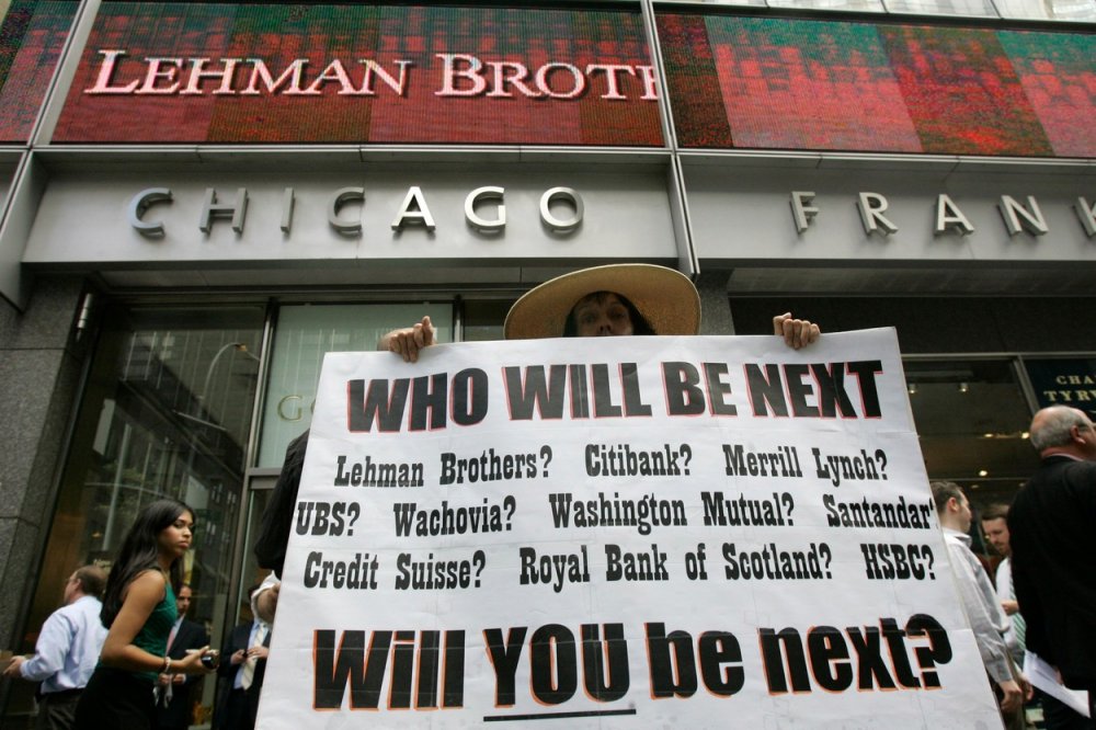 1. Lehman Brothers skončila po 158 letech existence. Důvodem bylo, že ji těžce zasáhlo zhroucení amerického trhu s nemovitostmi.