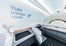 Interiér hyperloopu od společnosti TUM Hyperloop, za nímž stojí Technická univerzita Mnichova.