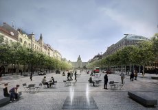 Vizualizace nové tramvajové trati na Václavském náměstí