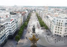 Vizualizace nové tramvajové trati na Václavském náměstí