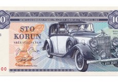 K mání bude další sběratelská bankovka ze série Zlatá sbírka Václava Zapadlíka, tentokrát s automobilem Rolls – Royce Phantom III z roku 1938. 
