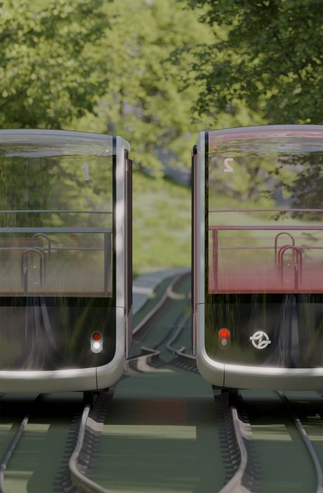 Vizualizace budoucí podoby lanové dráhy na Petřín