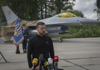 prezident Ukrajiny Zelenskyj a F-16